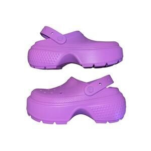 Crocs Stomp Slip on Clogs Bubble Purple Platform Size 9 Chunky Sole Comfort NWT